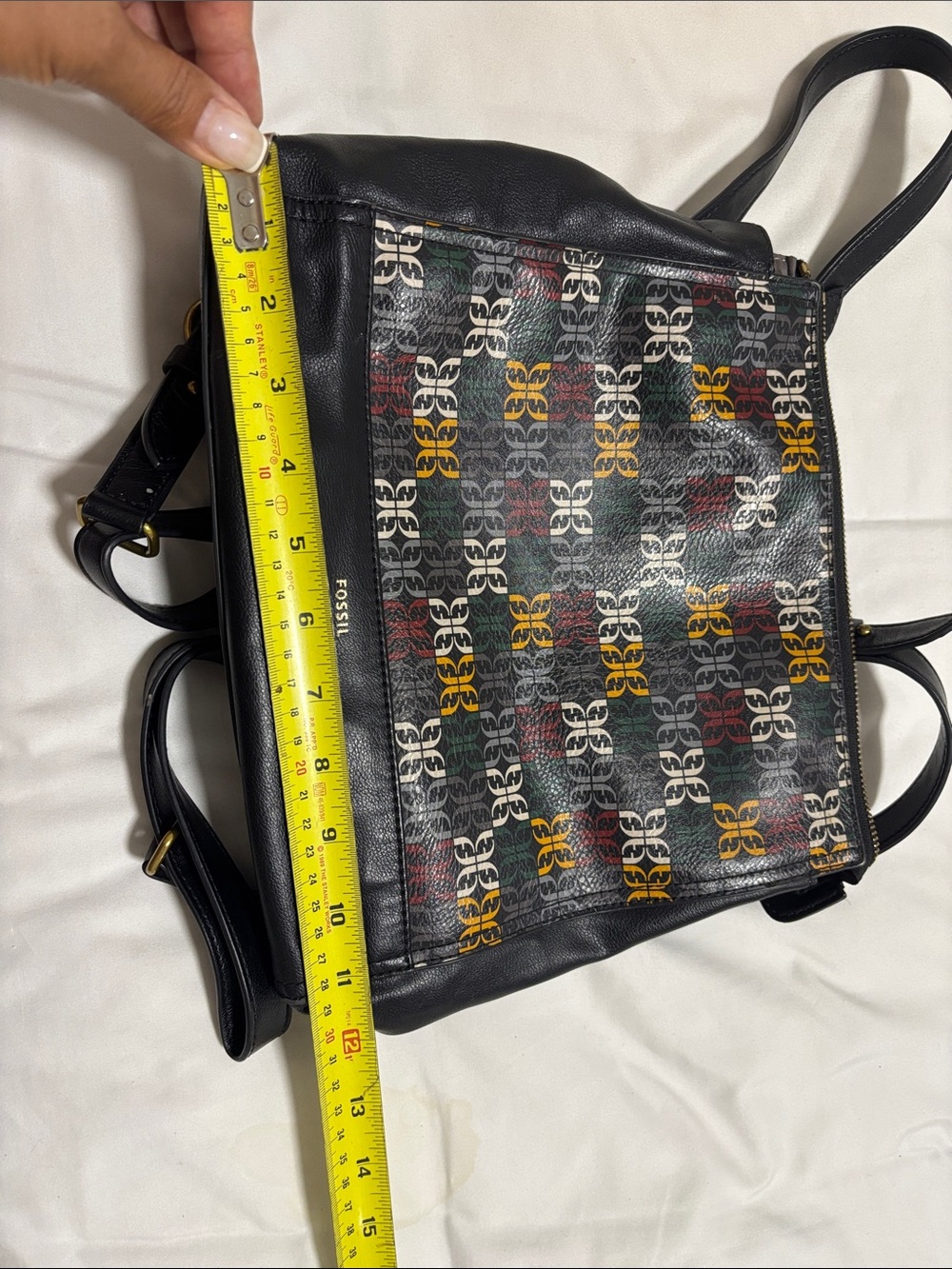 Fossil Black Shoulder Bag with Multicolor Logo Pattern - Picture 7 of 12